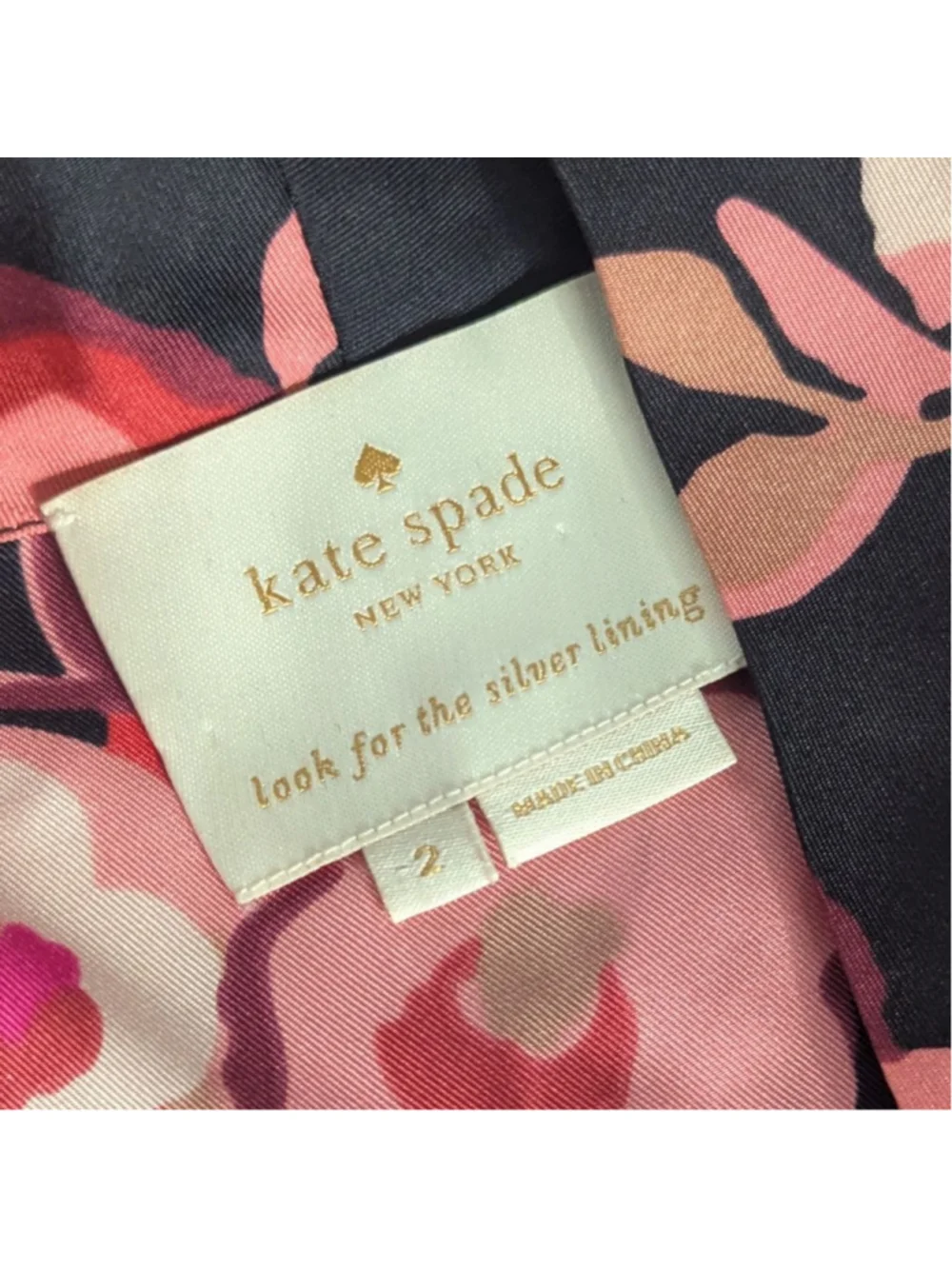 Kate Spade Shadow Buds Pleated Dress 100% Silk - Size 2